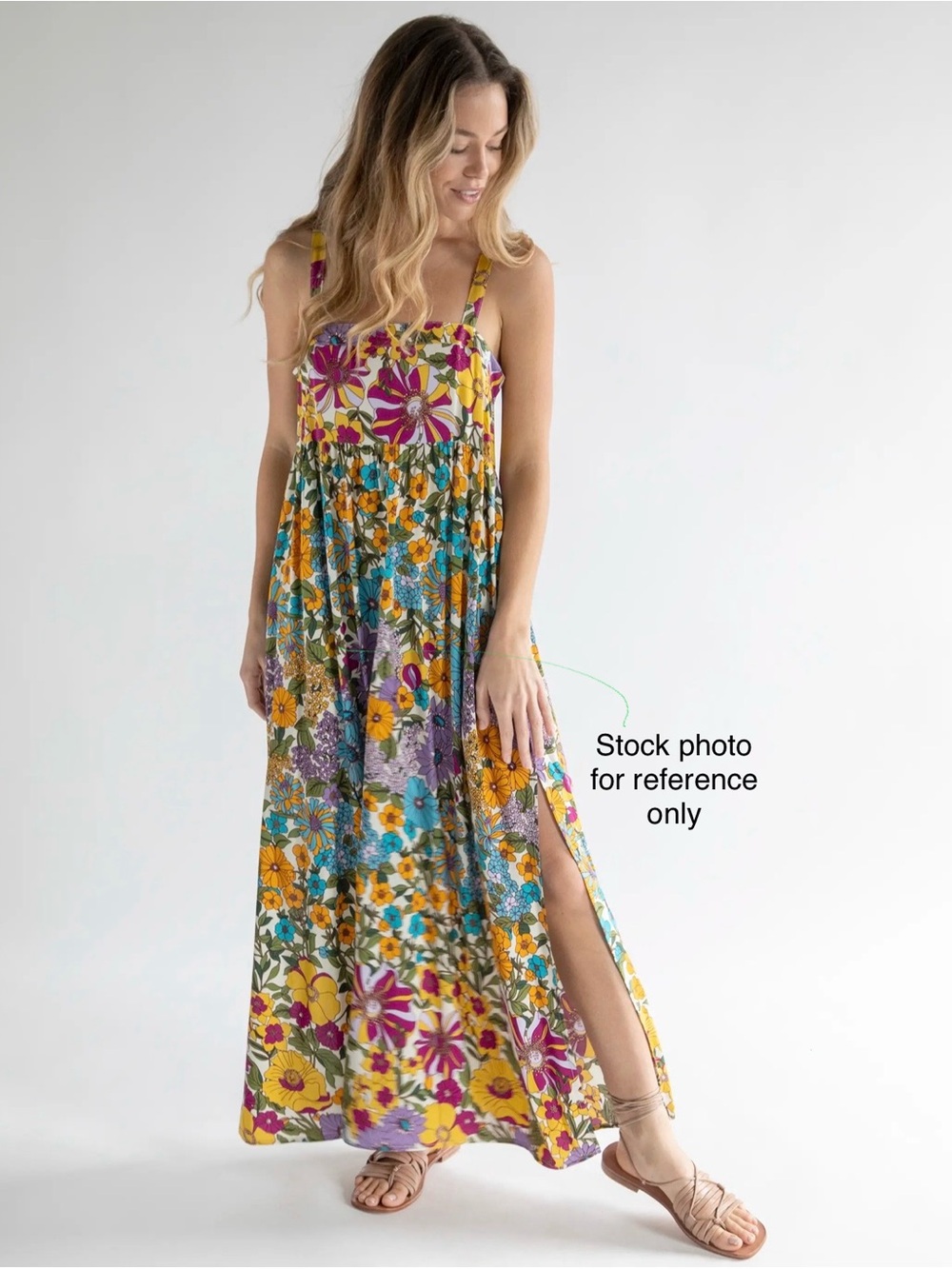 NATURAL LIFE Patti Side Slit Maxi Dress, Medium, Excellent Condition